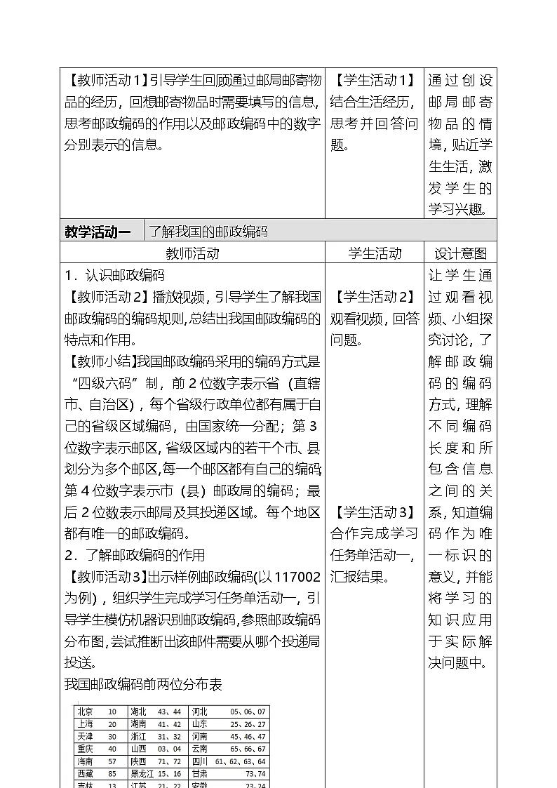 人教版（2024）四年级全一册信息科技7.数字编码随处见 教案【表格式】第3页