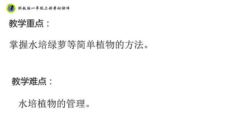 浙教版一年级劳动上册项目四任务三水培植物我养护标题03