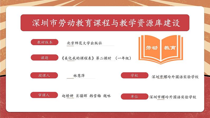 小学劳动教育 一年级下册 活动 《美化我的课程表》第二课时 课件 (2)第2页