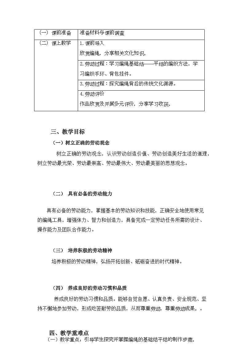 小学劳动教育 一年级下册 活动14《小小编绳用处多》第二课时教学设计02