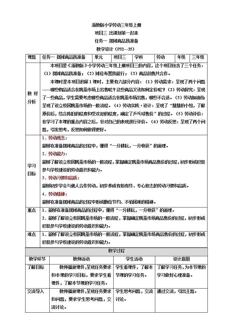 浙教版劳动三上项目三 任务一《摆摊商品我准备》课件+教案+素材01