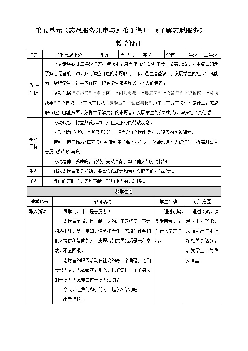 劳动主题《了解志愿服务》课件＋教案01