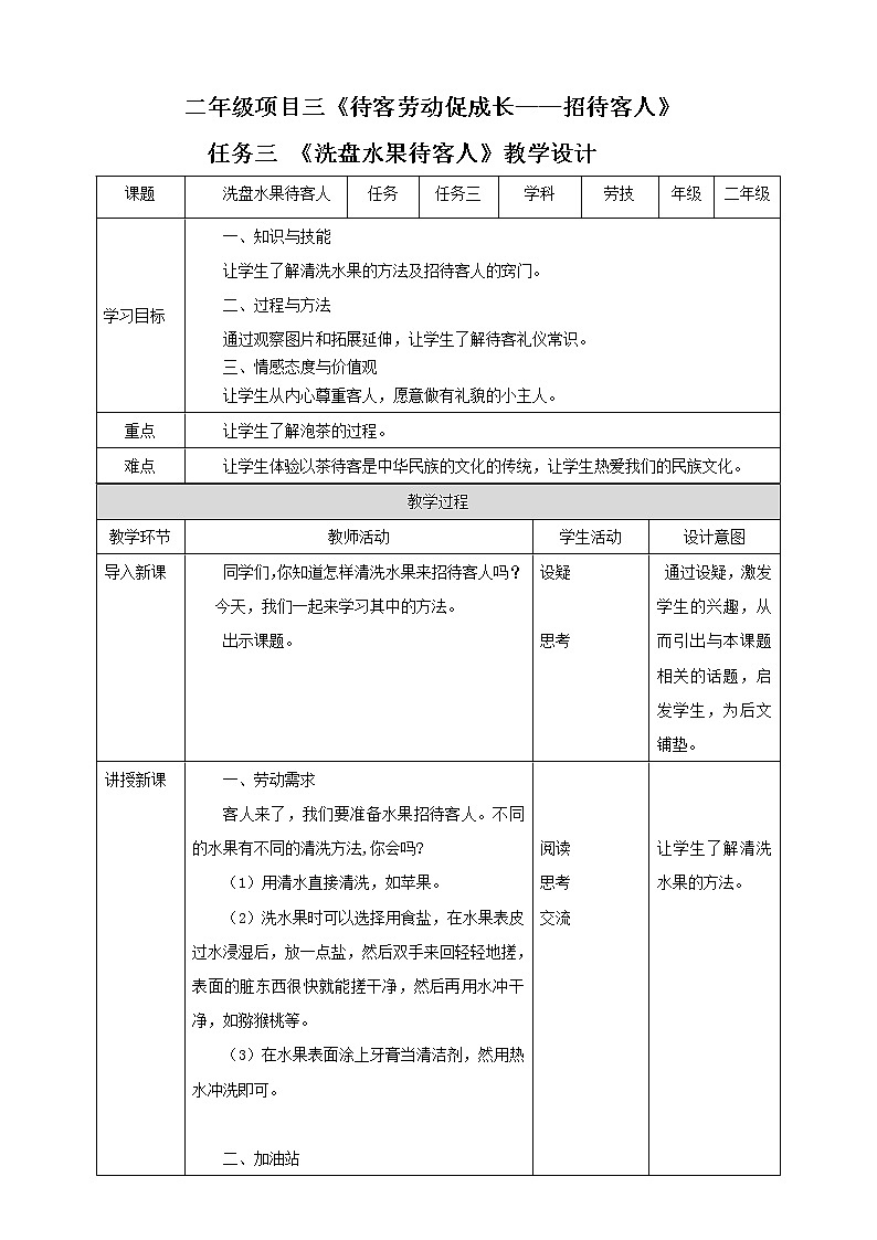 任务三《洗盘水果待客人》课件+教案01