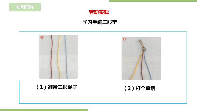 【浙教版】二年级下册《劳动》项目四  任务一 《三股辫我会编》 课件第7页