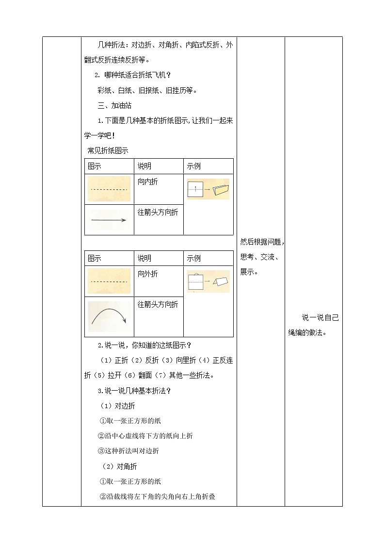 【浙教版】一年级下册《劳动》项目四任务一 《折纸图示我会看》 教案第2页