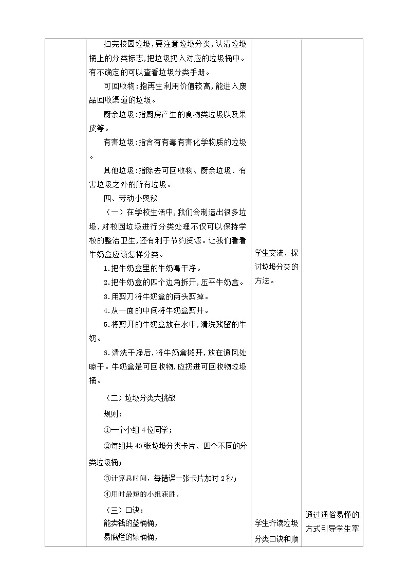 三年级全一册《劳动与技术》第一单元  活动4《打扫校园》教案第3页