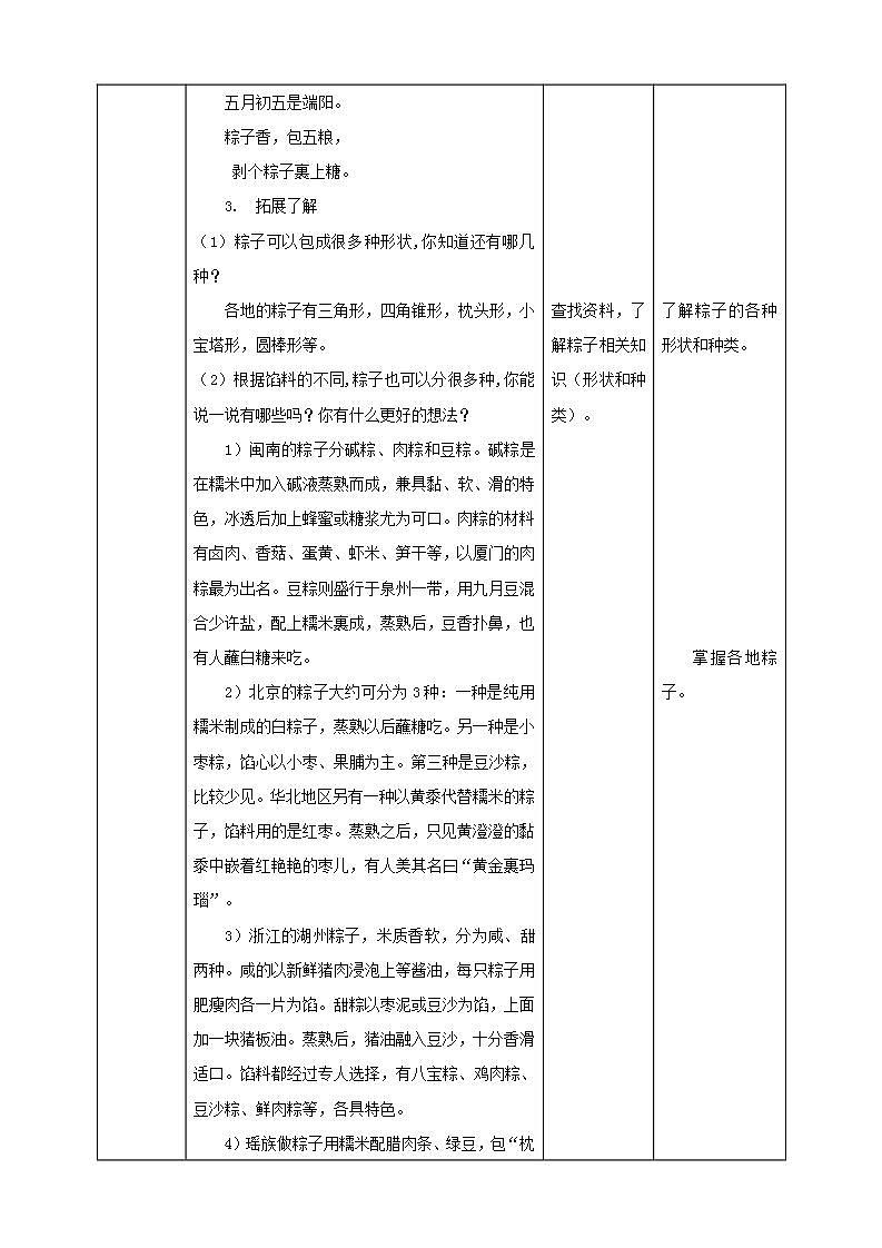北师大版劳技五年级教案第一单元第1课《清香美味端午粽》教案02