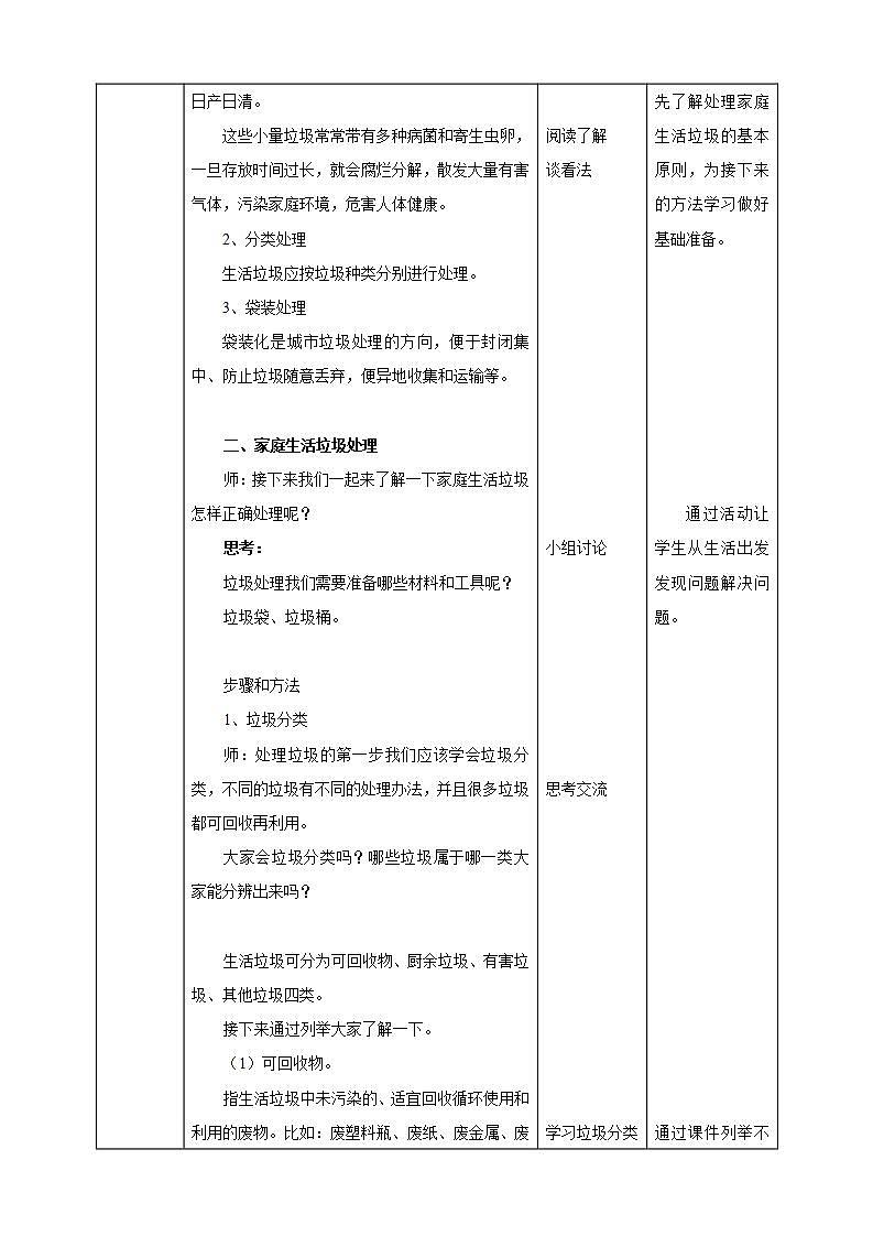 湘教版（广西）劳技小学高年级教案第一单元第4课《家庭生活垃圾处理》教案第2页