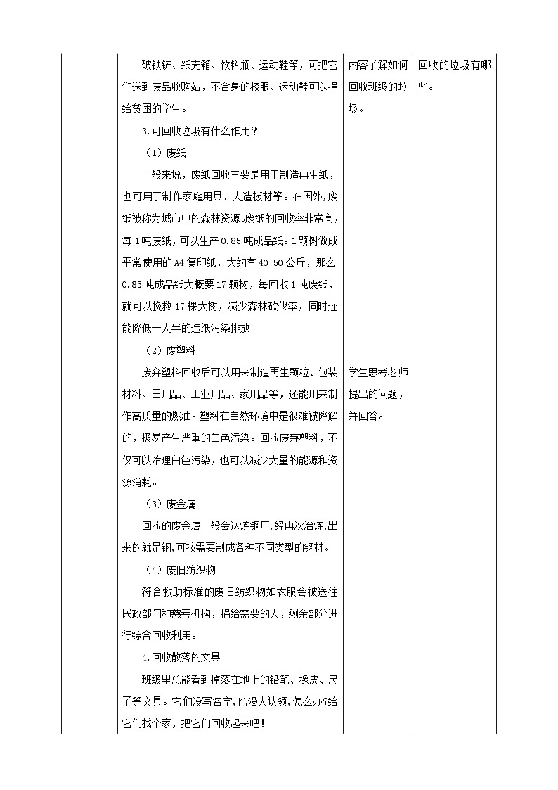 【北师大版】二年级《劳动实践指导手册》第9课《 班级物品大回收》教案第2页