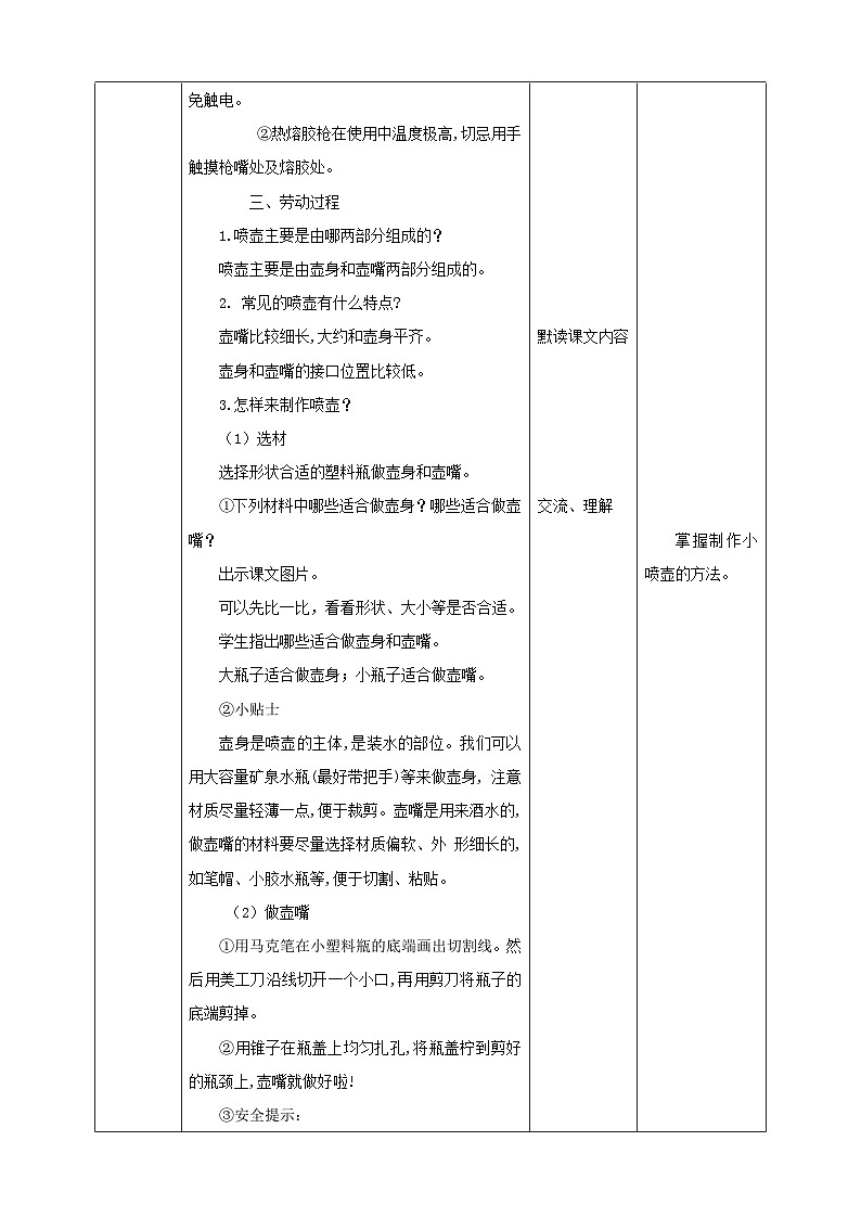 【北师大版】二年级 劳技 第12课《塑料瓶巧变小喷壶》教案+课件02