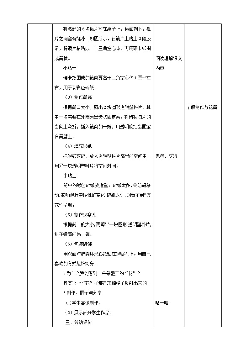【北师大版】二年级 劳技 第13课《玩转巧妙万花筒》教案+课件02