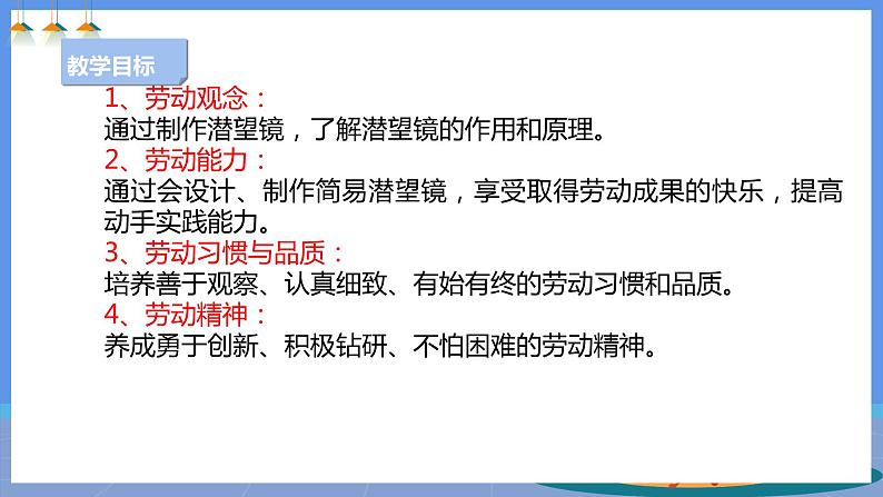 【人教版】四下劳技 项目五《制作简易潜望镜》课件＋教案+素材02