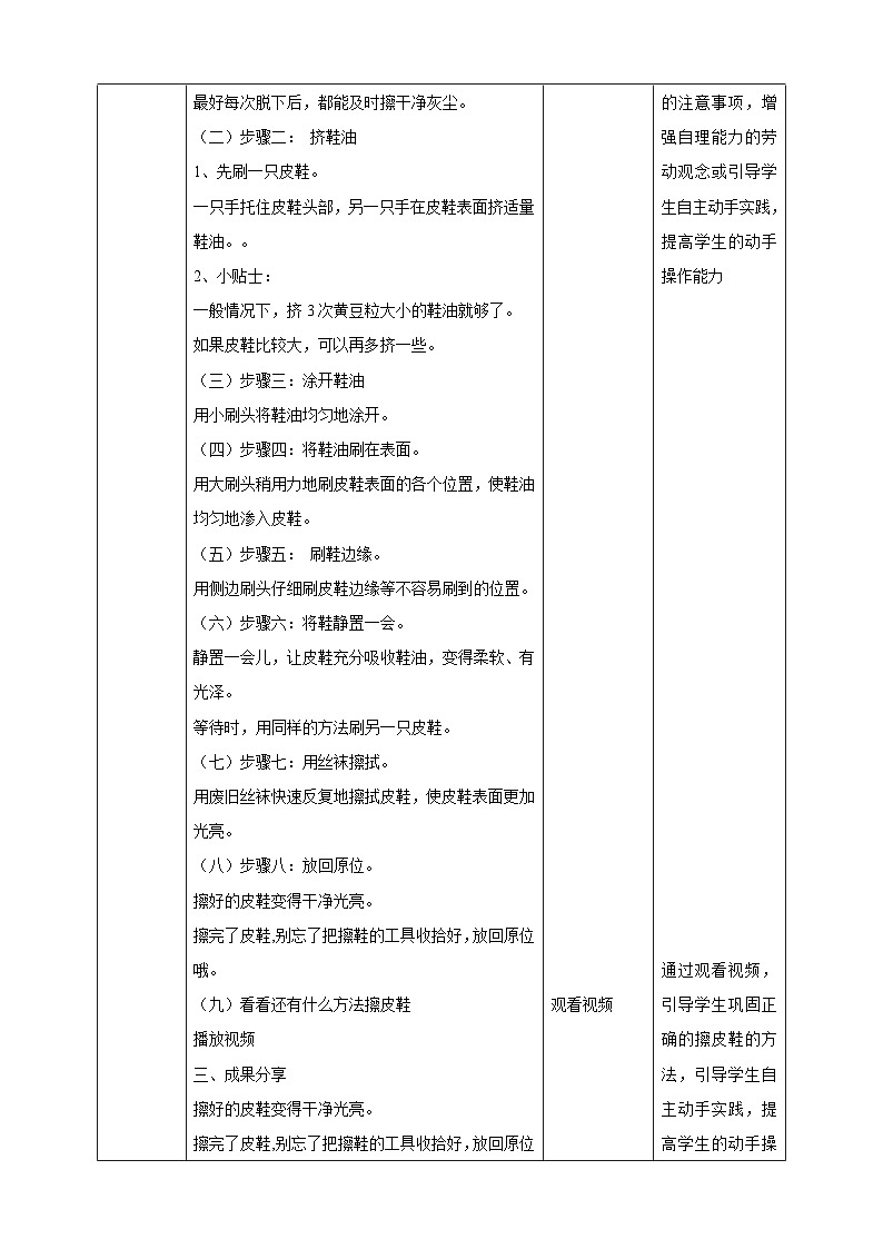 【人教版】二下劳技  项目四 擦皮鞋 课件+教案+素材02