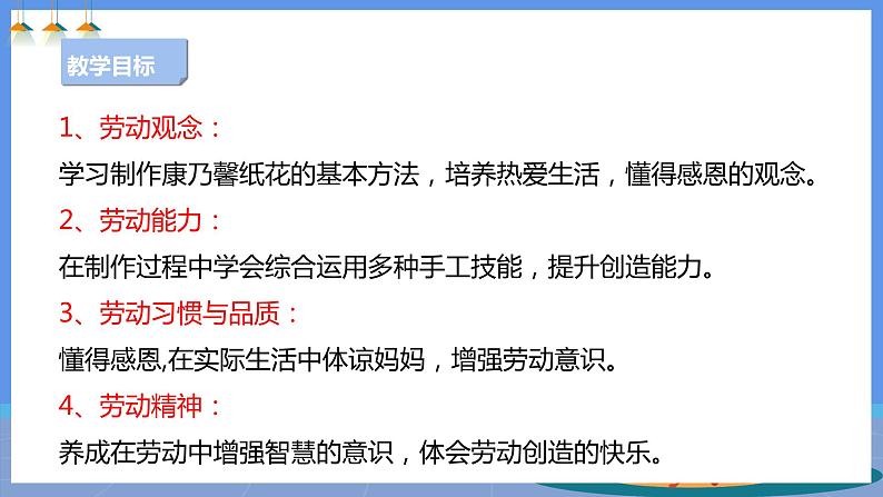 【人教版】《劳动教育》三下 劳动项目九《做枝花儿送妈妈》课件02