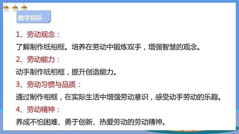 【人教版】《劳动教育》三下  劳动项目一0 制作纸相框  课件02