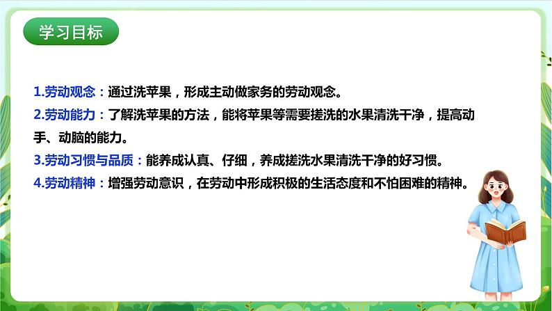 【核心素养目标】人教版劳动教育一年级下册 劳动项目四《洗苹果》课件+教案+素材02