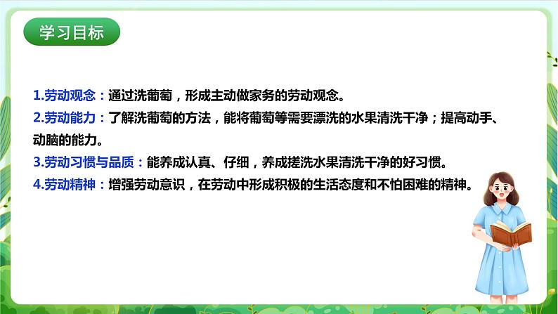 【核心素养目标】人教版劳动教育一年级下册 劳动项目五《洗葡萄》课件+教案+素材02