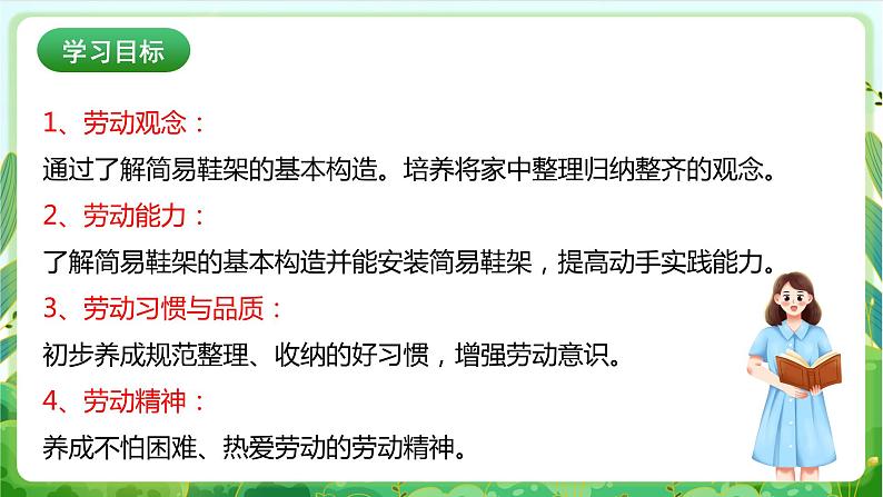 【核心素养目标】人教版劳动教育三年级下册 劳动项目七 《安装简易鞋架》课件＋教案+素材02