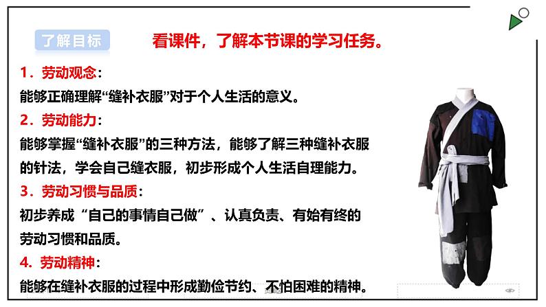 浙教版劳动三年级上册 项目1 任务2《补破衣 有妙招》 课件02