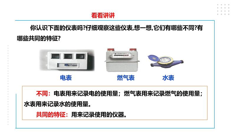 四年级全一册《劳动与技术》第一单元活动2《学查电表、燃气表、水表》课件第3页