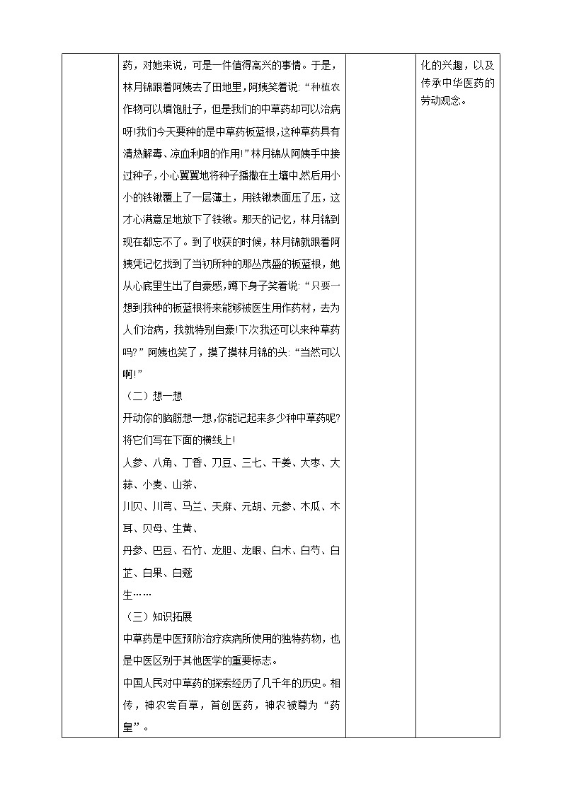 【湘教版】《劳动教育》五年级下册  第8课 草药种植   教学设计第2页
