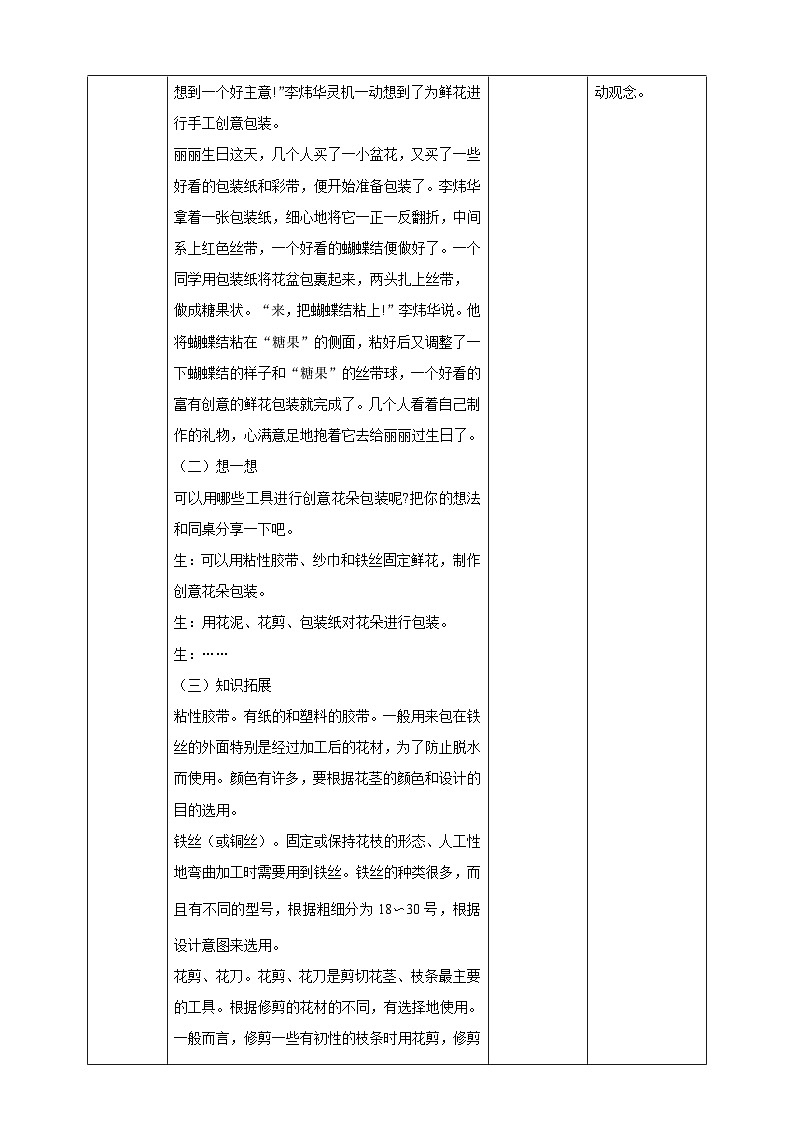 【湘教版】《劳动教育》四年级下册   第6课 我为花朵穿新衣  教学设计第2页