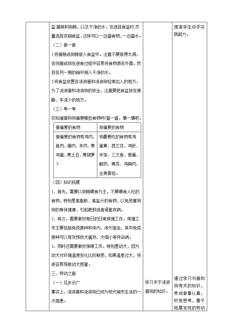 【湘教版】《劳动教育》三年级下册  第7课 人类的朋友  教学设计第3页