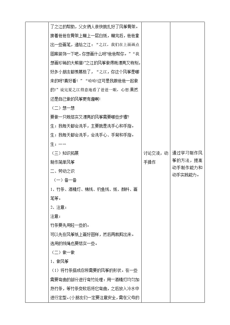 【湘教版】《劳动教育》二年级下册  第3课 随风游天地  教学设计第2页