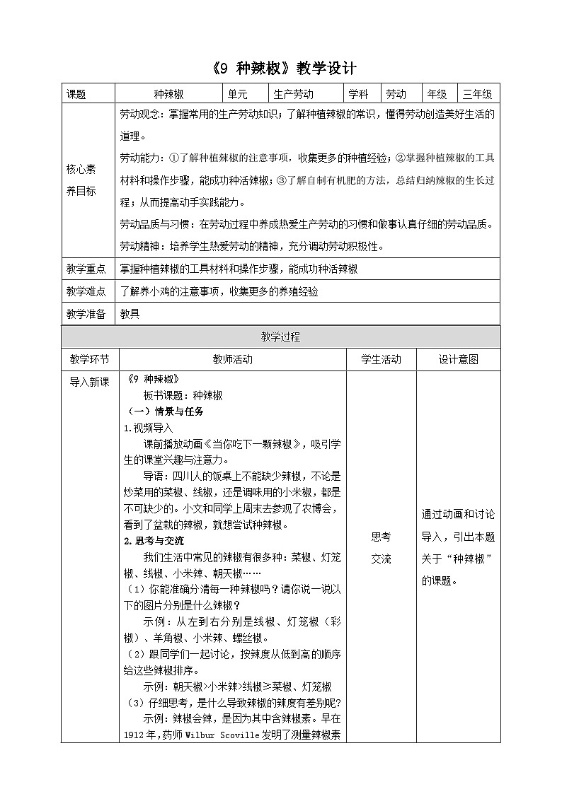 《9 种辣椒》教案第1页