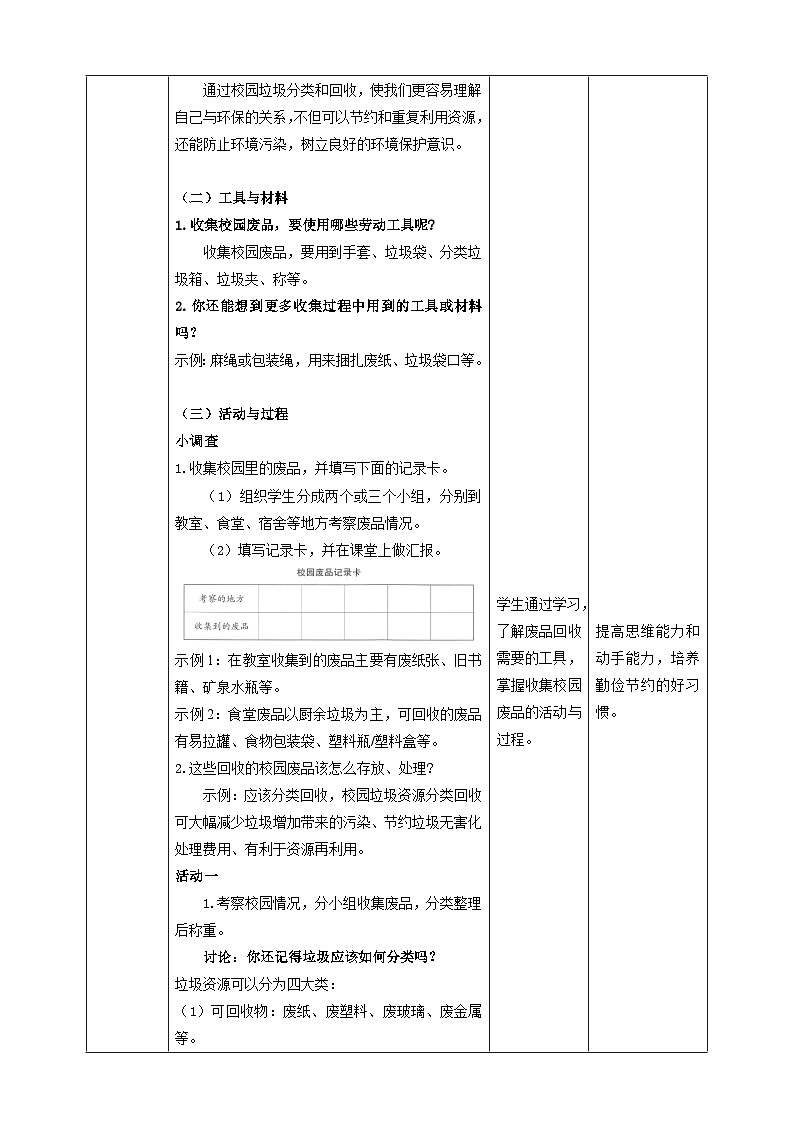 《1 收集校园废品》教案第2页