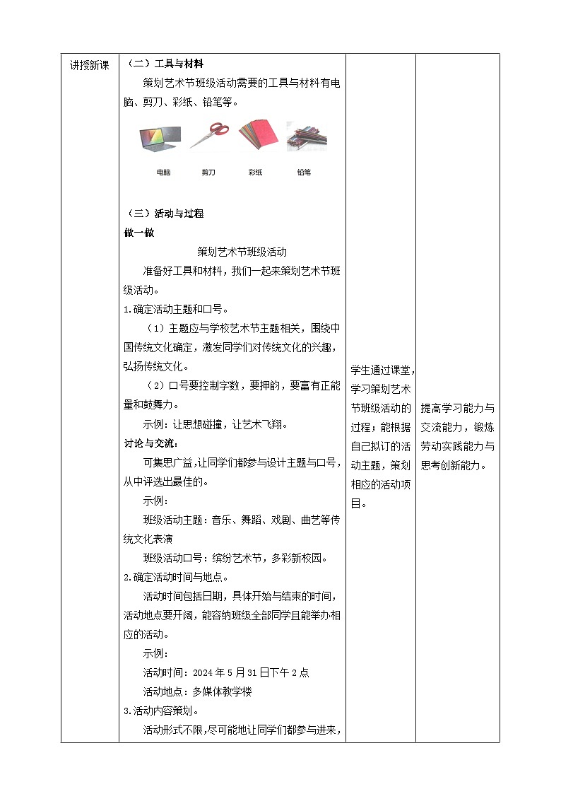 《16 策划班级艺术节》教案第2页