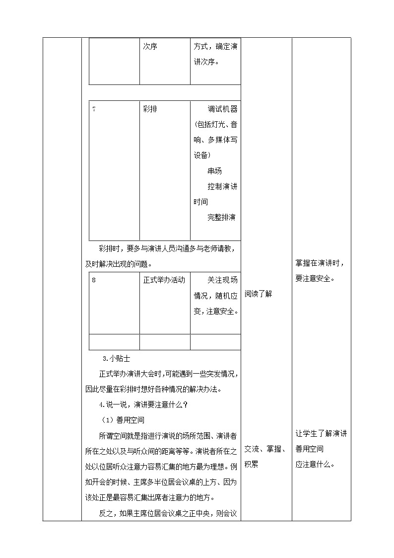 人教版五下劳技 项目九《组织劳动主题演讲大会》教案第3页