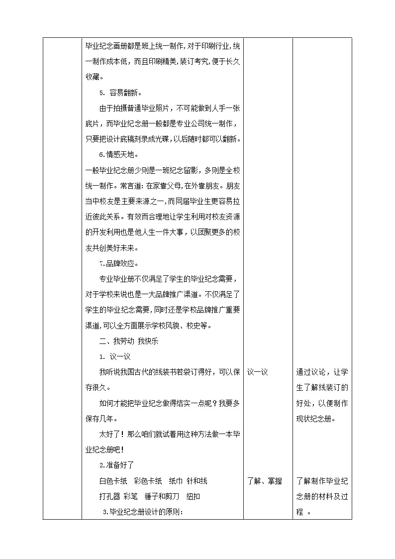 人教版六下劳技 项目四《制作毕业纪念册》教案第2页