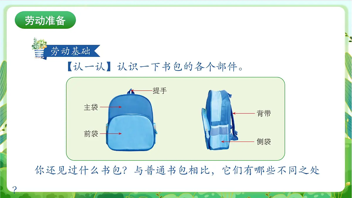 人民版劳动教育一上 第4课 整理我的小书包 课件第3页