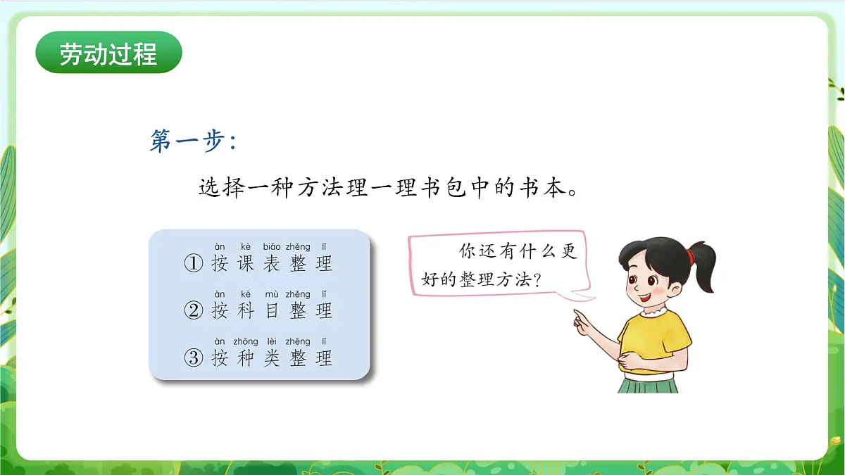 人民版劳动教育一上 第4课 整理我的小书包 课件第6页