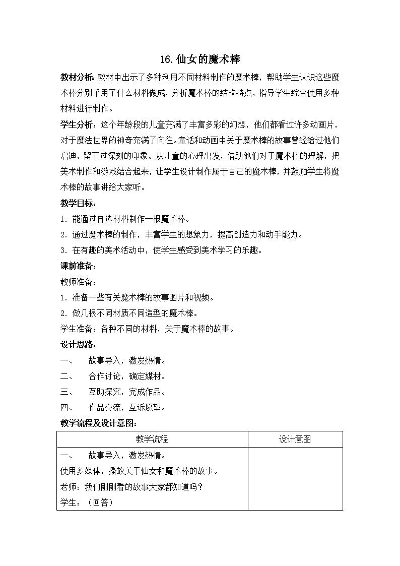 美术一年级上冀美版16.仙女的魔术棒（课件+教案）01