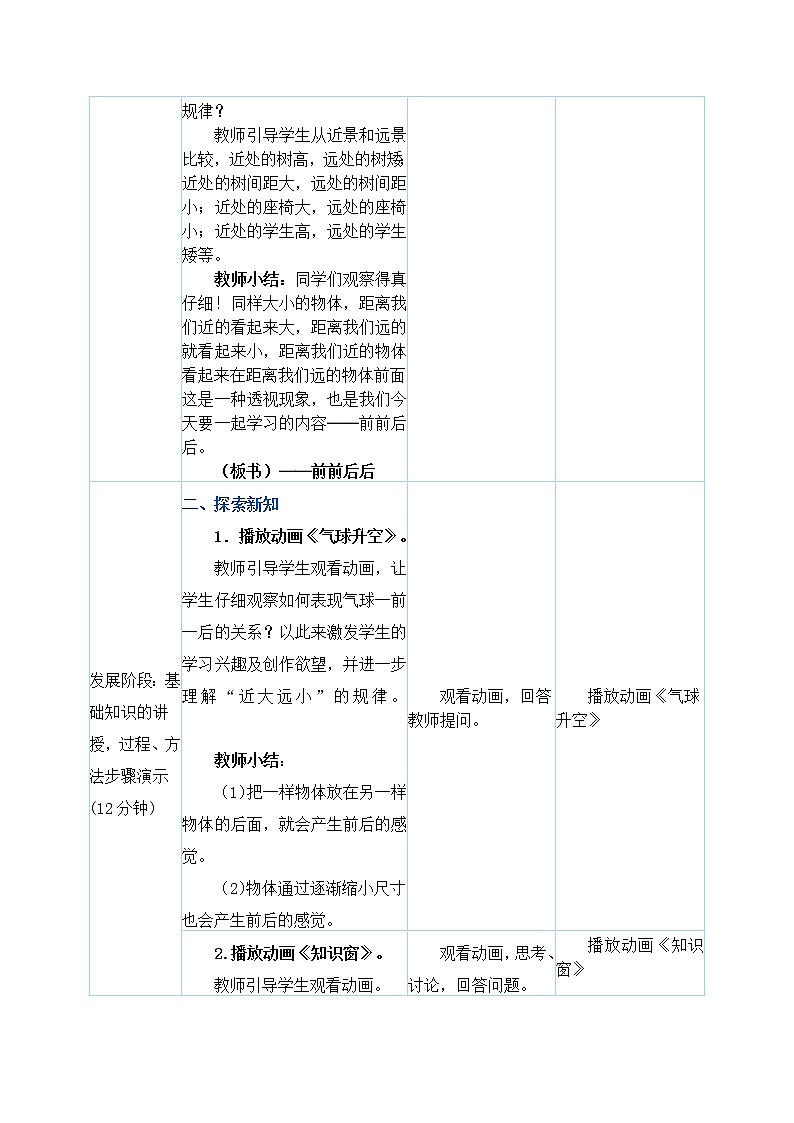 三年级上册美术教案 第4课《前前后后》人教新课标（2014秋）02