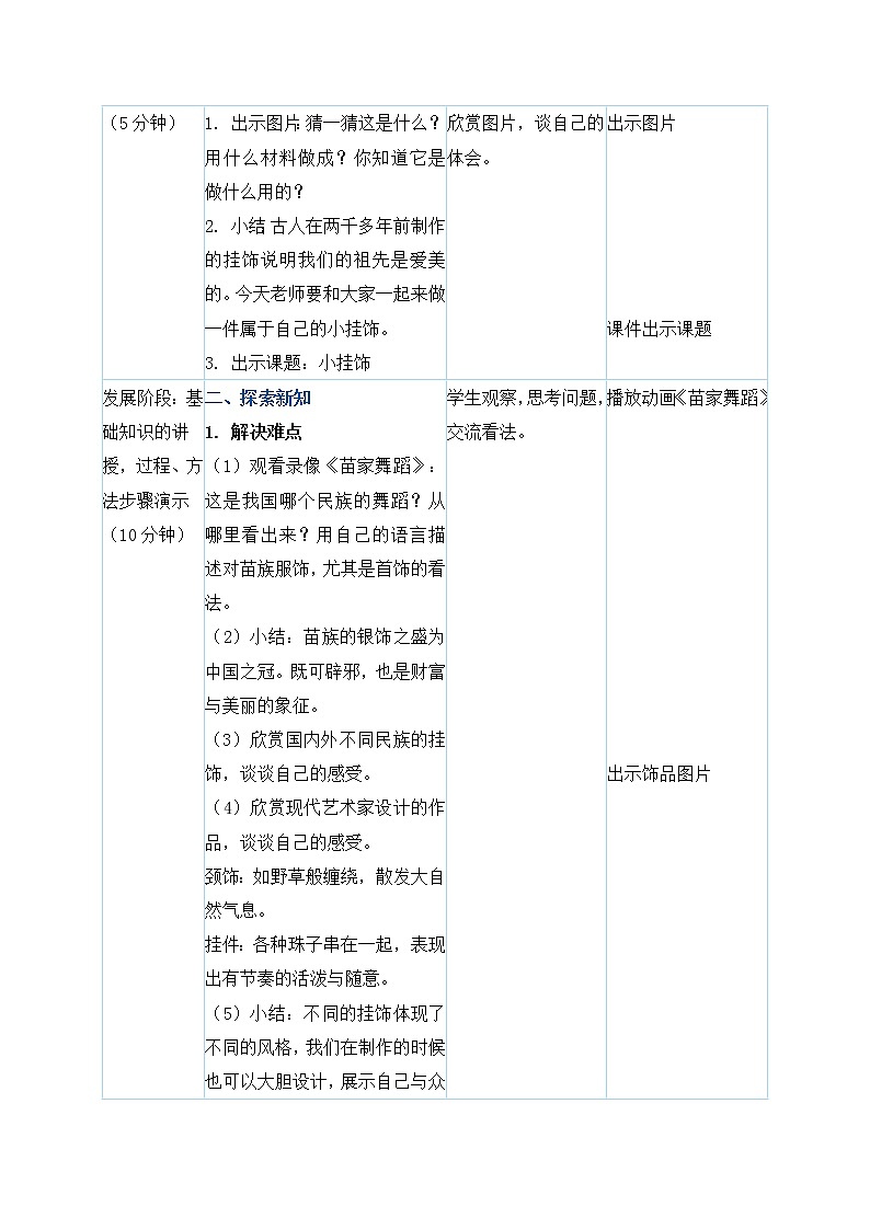 一年级上册美术教案 第7课《小挂饰》人教新课标（2014秋）02