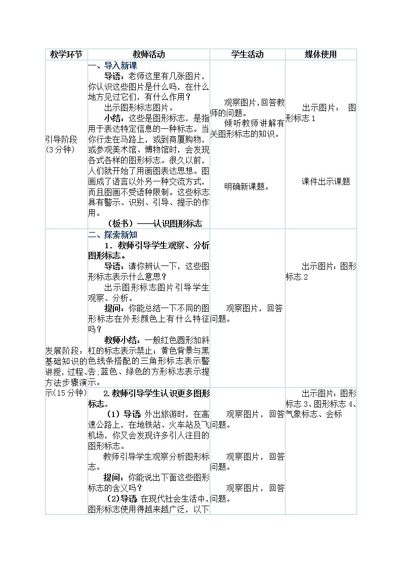 三年级下册美术教案第20课《认识图形标志》人教新课标（2014秋）02