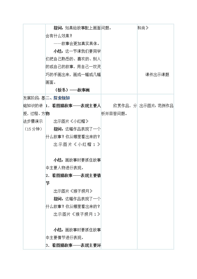 二年级下册美术教案第13课《故事画》人教新课标（2014秋）02