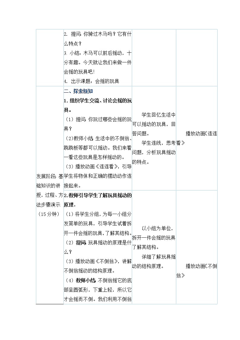 一年级下册美术教案第17课《会摇的玩具》人教新课标（2014秋）02