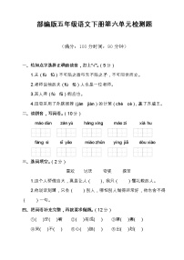 语文五年级下册第六单元单元综合与测试课后测评