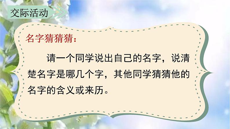 部编语文三上：第四单元 口语交际  名字里的故事（教学课件）07