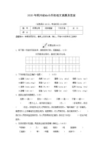 2020年四川凉山小升初语文真题及答案