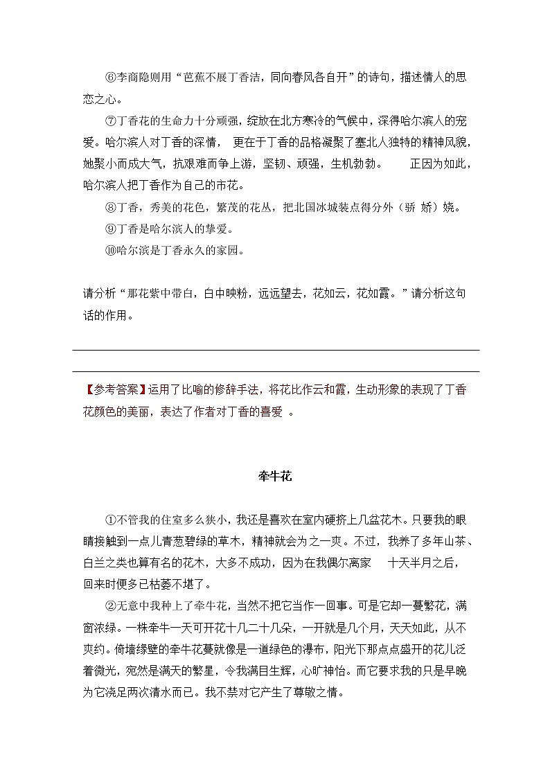 小学语文小升初专题讲解——记叙文阅读（1.修辞手法及其作用）人教部编版第3页
