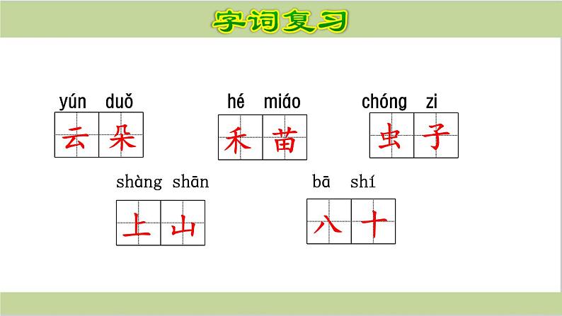 部编(统编)一年级上册小学语文期末复习课件(按单元复习)PPT06