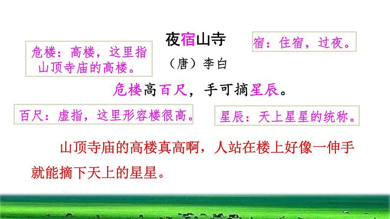 部编版二年级上册语文 第7单元 18 古诗二首——夜宿山寺品读释疑课件第3页