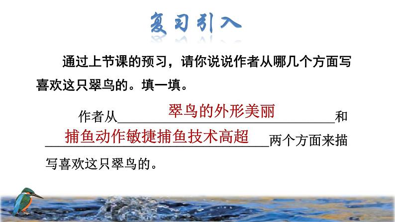 部编版三年级上册语文授课课件 第5单元 15  搭船的鸟品读释疑课件第2页