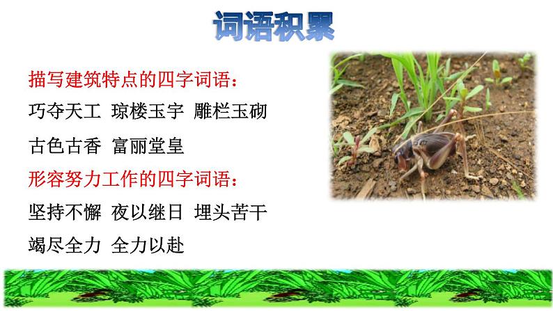 部编版四年级上册语文 第三单元 11 蟋蟀的住宅拓展积累课件第2页