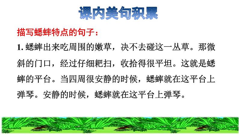 部编版四年级上册语文 第三单元 11 蟋蟀的住宅拓展积累课件第3页